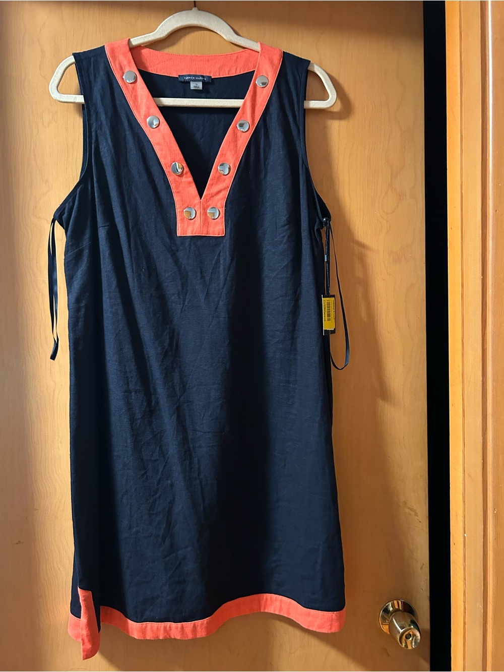 Tommy Hilfiger navy Dress with Coral Trim